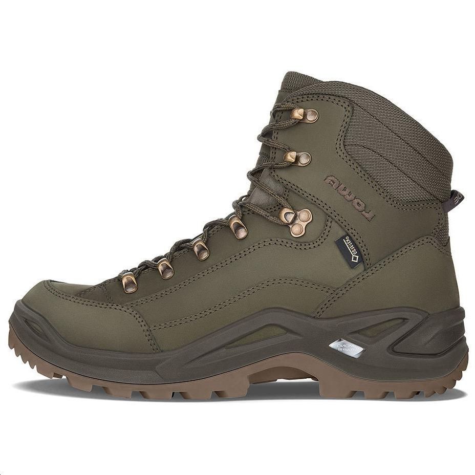 Lowa Renegade GTX Cushioned Slip Resistant Mid Top Trekking Shoes Men's Green