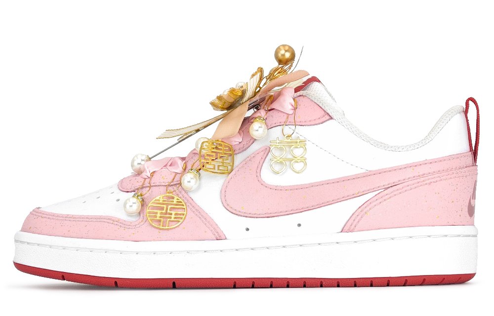Nike Court Borough 2 Slip Resistant Low Top Skateboard Shoes Women's Pink