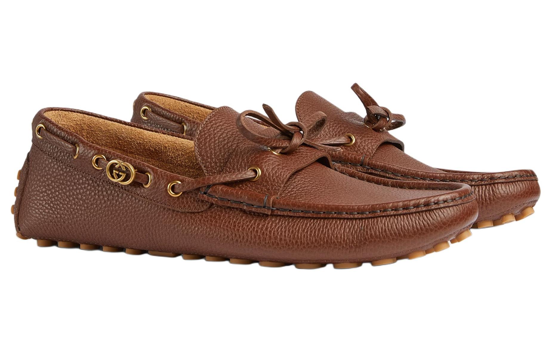 GUCCI Interlocking Gommino Loafers Men's Brown купить в интернет-магазине Yoocart с быстрой доставкой по России.