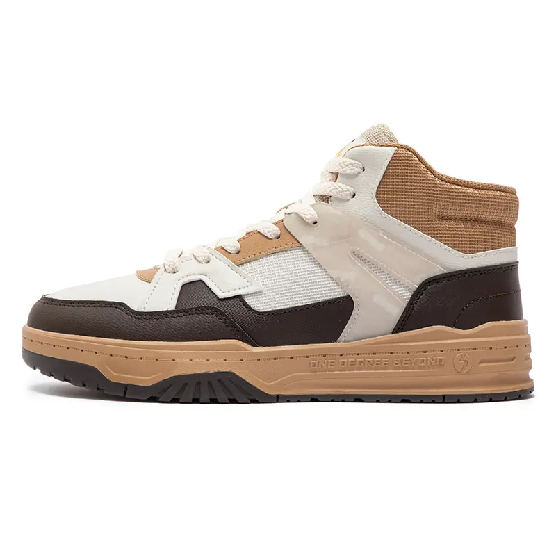 361° Cloud Journey SE Warm And Wear-Resistant High-Top Skateboard Shoes Men's White Brown
