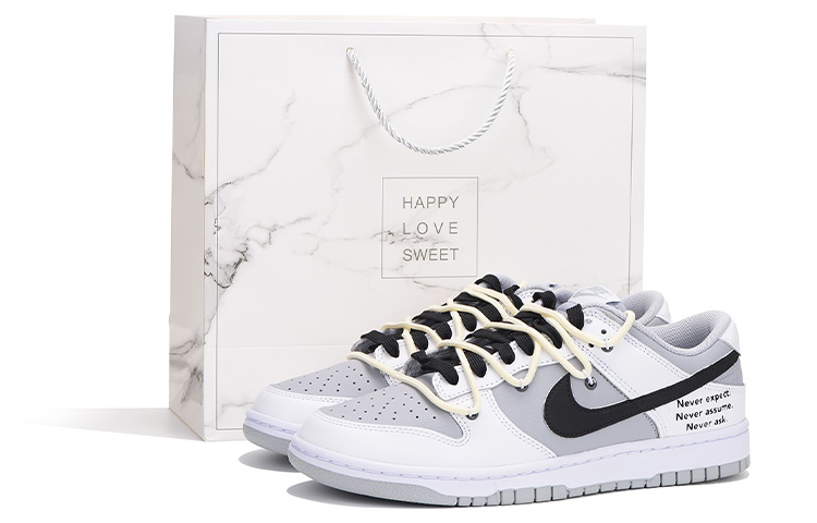 Nike Dunk Skateboard Shoes Men Low-Top Gray White