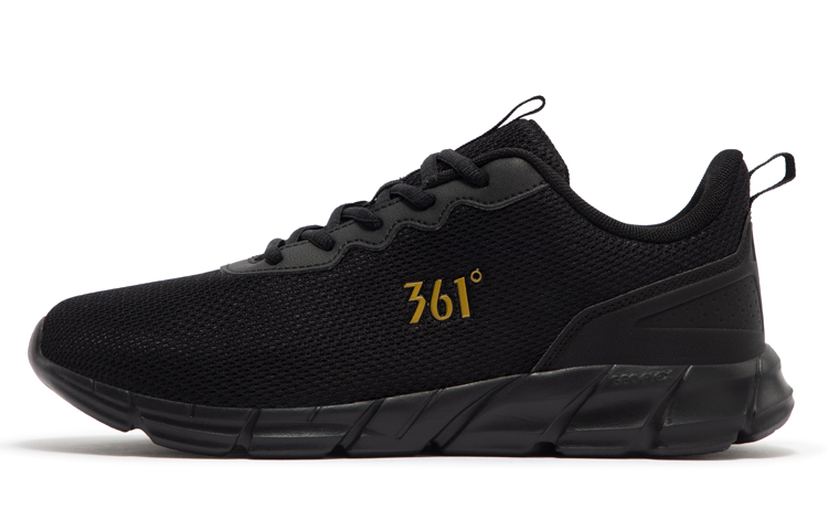 361° Cushioning Wear-Resistant Low-Top Running Shoes Men's Black Gold