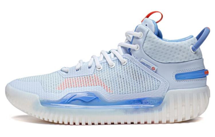 LiNing Badfive 3 Slip Resistant And Breathable Mid top Basketball Shoes Men's Sky Blue