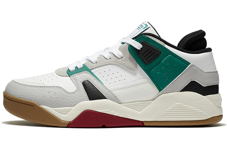 LiNing Cushioning Lightweight Wear-Resistant Slip-Resistant Low-Top Vintage Basketball Shoes Men's Gray Green