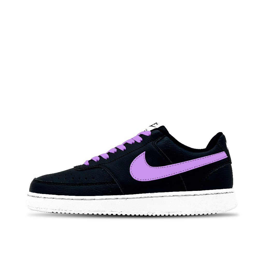 Nike Court Vision Low Top Skateboard Shoes Men's Black Purple