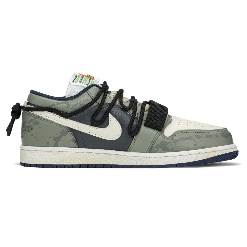 Jordan Air Jordan 1 Low Top Vintage Basketball Shoes Men's Green Black