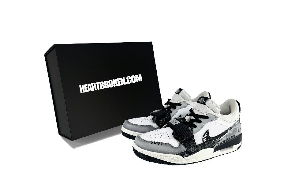 Jordan Legacy 312 Vintage Basketball Shoes Men Low Top Black White Gray