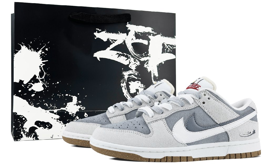 Nike Dunk Cushioned Wear-Resistant Impact-Resistant Low-Top Skateboard Shoes Women's Gray