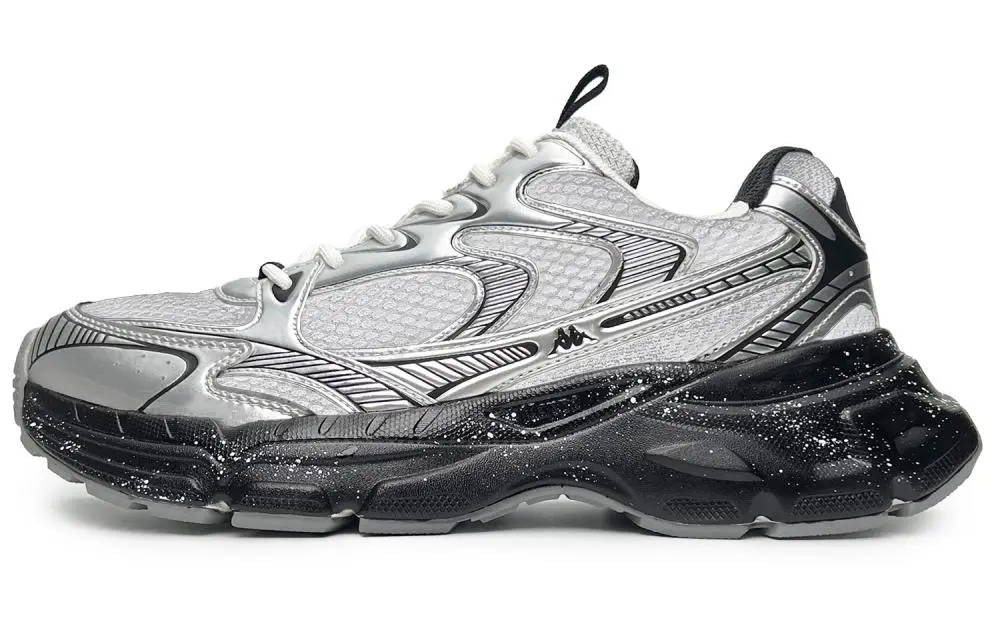 Kappa Cushioned Wear-Resistant Breathable Low-Top Running Shoes Unisex Black White Gray