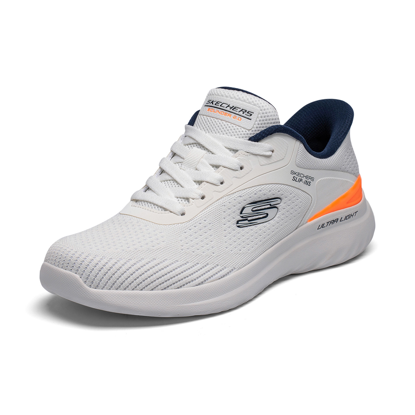 Skechers Slip ins Low top Casual Shoes Men's White Orange