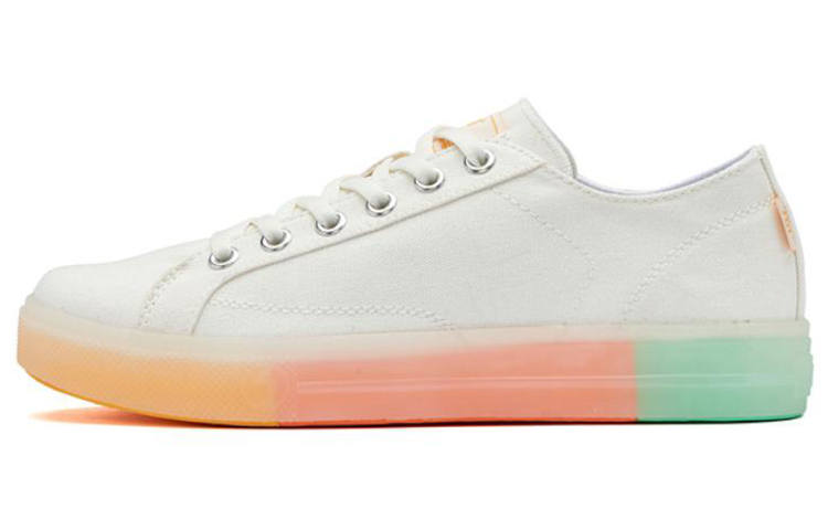 361° Durable Balanced Lightweight Breathable Supportive Low-Top Skateboard Shoes Women's White Yellow