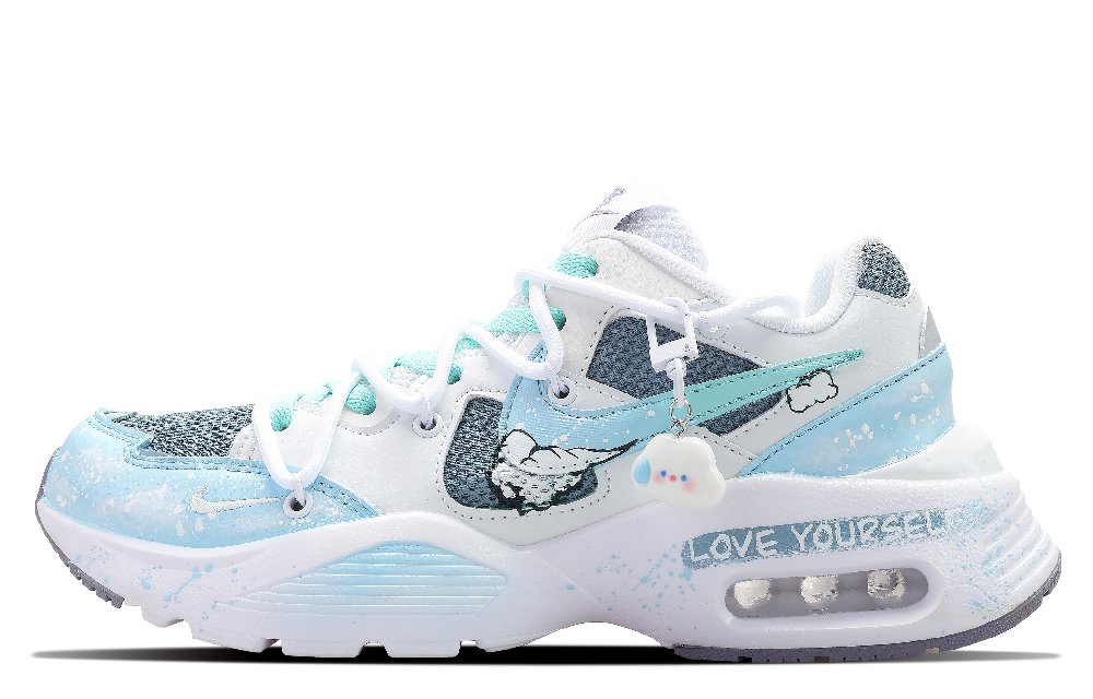 Nike Air Max Fusion Anti-Slip Wear-Resistant Low-Top Running Shoes Women's Blue White
