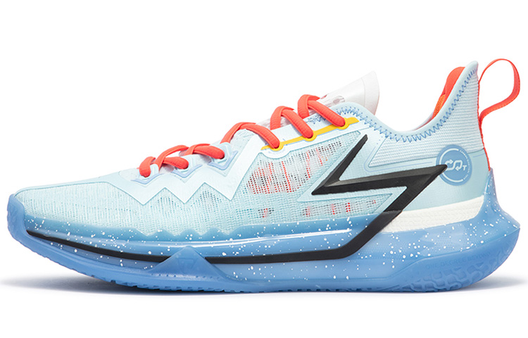 361° BIG3 Future Crab Boss Cushioning Anti-Slip Wear-Resistant Breathability Low-Top Basketball Shoes Men's Sky Blue
