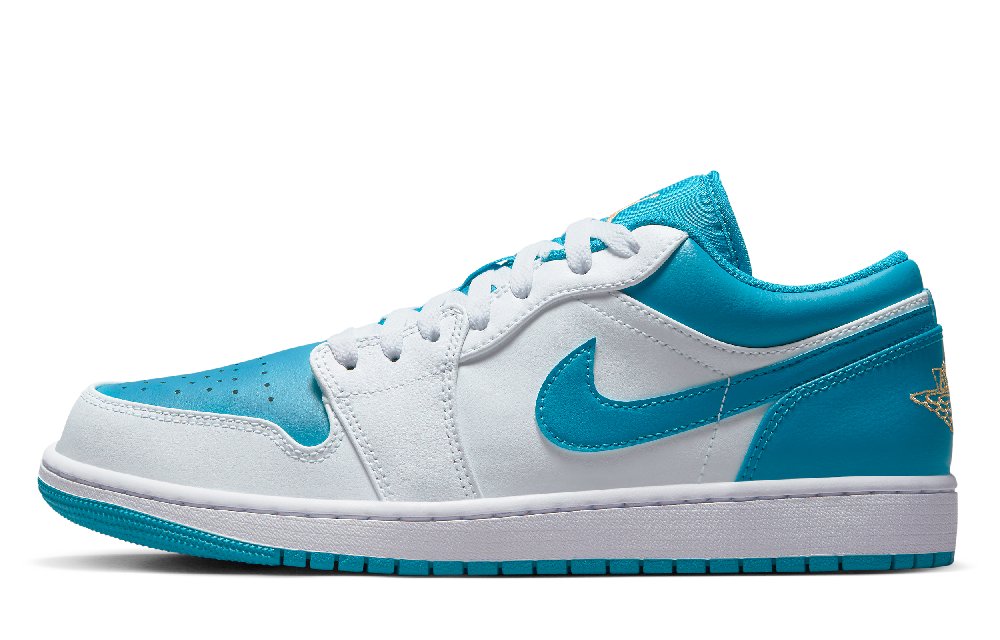Jordan Air Jordan 1 FZBB Cyberpunk Anti Slip Wear Resistant Low Top Vintage Basketball Shoes Men's Blue Green
