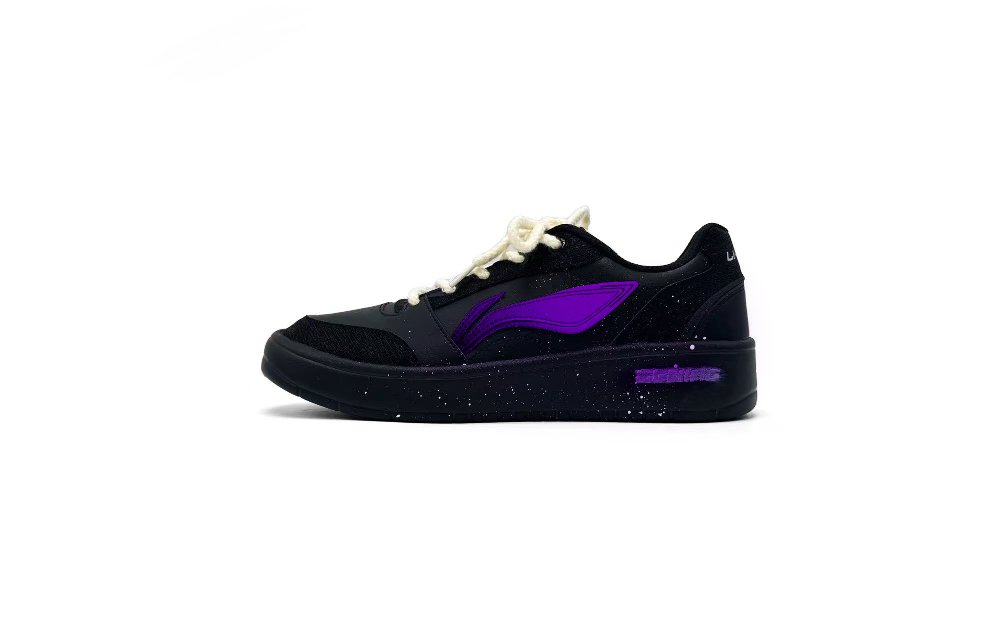 LiNing Yuanbao V3 Anti Slip Wear Resistant Low Top Skateboard Shoes Men's Black Purple