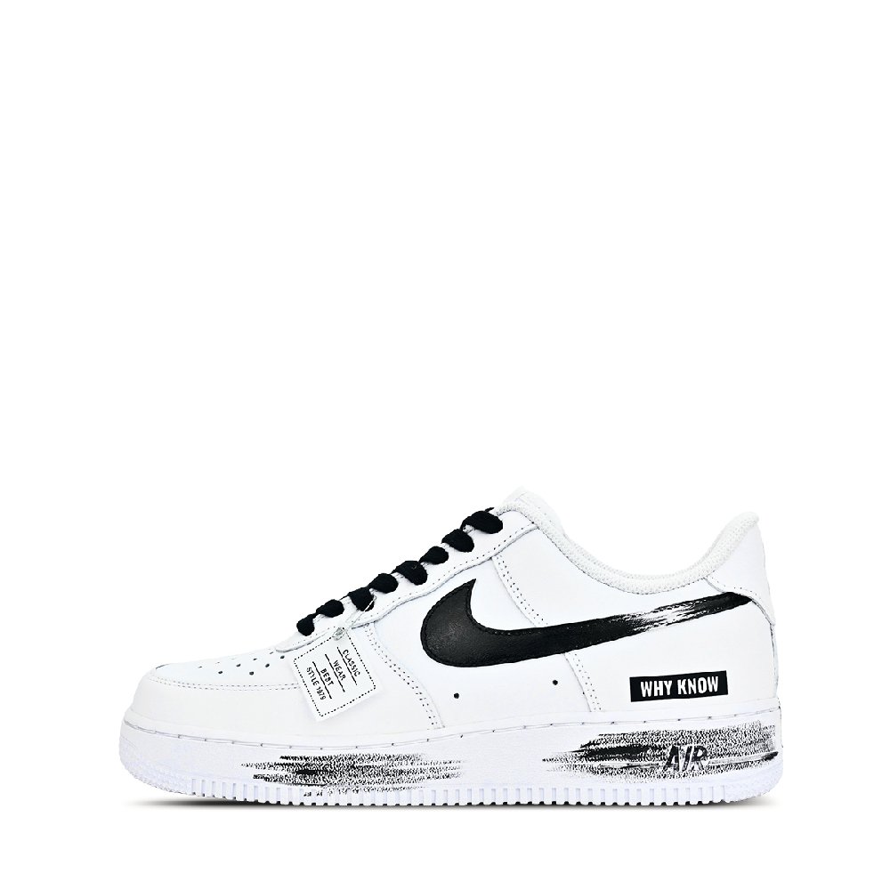 Nike Air Force 1 07 Slip Resistant Cushioning Abrasion Resistant Low Top Skateboard Shoes Men's Black White