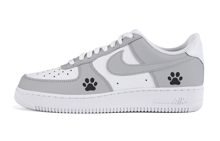 Nike Air Force 1 Air Force 1 Low-Top Skateboard Shoes Men's Gray White