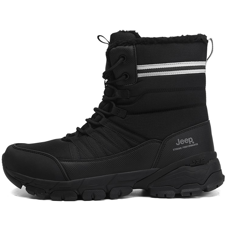 Jeep Thermal Abrasion Resistant Cushioning Height Increasing Crew Outdoor Boots Men's Black