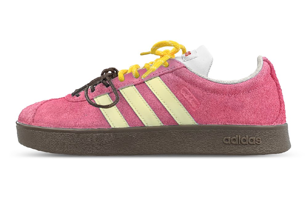 Adidas Neo VL Court 2.0 Low-Top Skateboard Shoes Unisex Pink Yellow