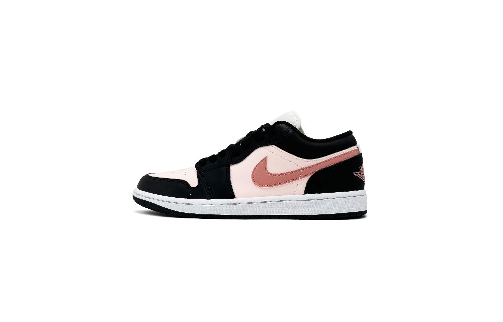 Jordan Air Jordan 1 Abrasion Resistant Low Top Vintage Basketball Shoes Unisex Black Pink