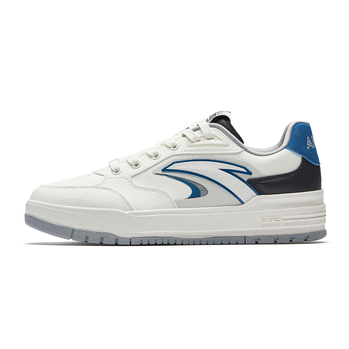 Anta Cushioning, Wear Resistant Low top Skateboard Shoes Men's Ivory White Smoky Ink Gray Leisure Blue