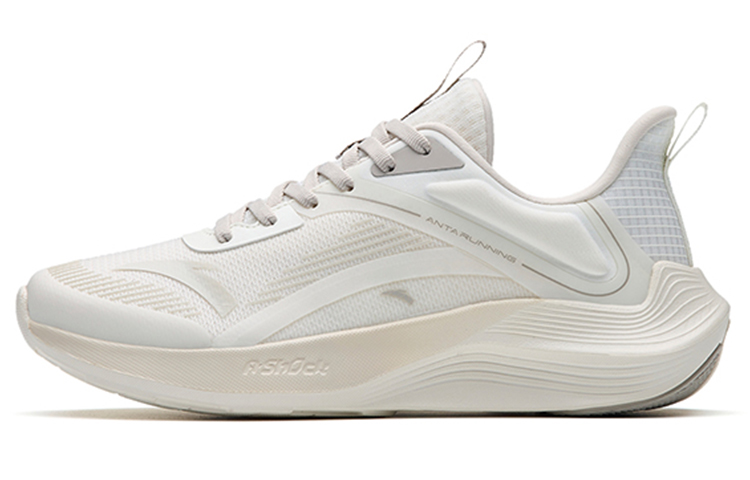 Anta DuCi1 Cushioned Anti Slip Wear Resistant Breathable Lightweight Low Top Running Shoes Women's White Gray