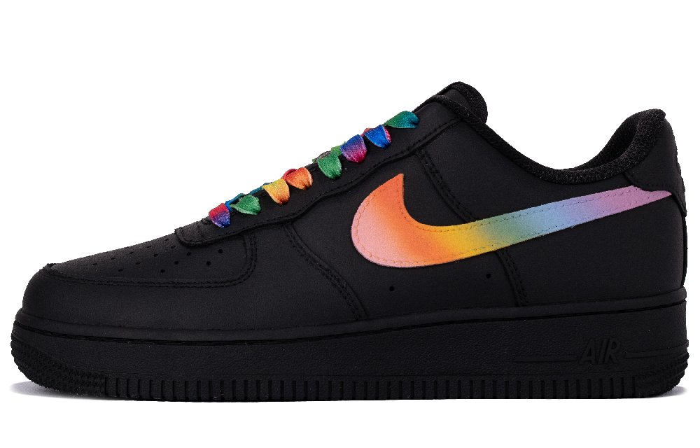 Nike Air Force 1 Dazzling Color BBL Abrasion Resistant Low Top Skateboard Shoes Unisex Black