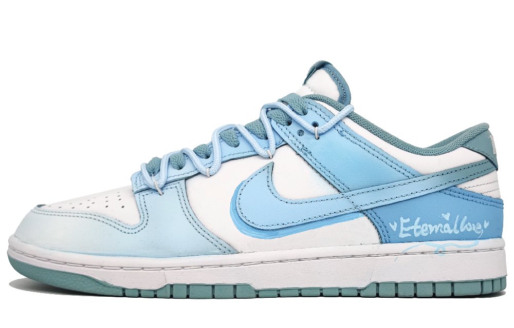 Nike Dunk Slip Resistant Low Top Skateboard Shoes Unisex White Blue