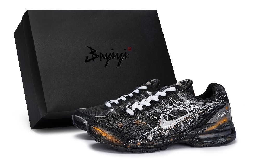 Nike Air Max Torch 4 Cushioning Anti-Slip And Wear-Resistant Low-Top Running Shoes Men's Black/White/Silver/Orange