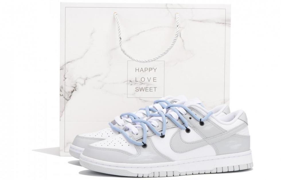 Nike Dunk Coverage Slip-Resistant Impact Resistance Wear-Resistant Low-Top Skateboard Shoes Men's Gray Blue