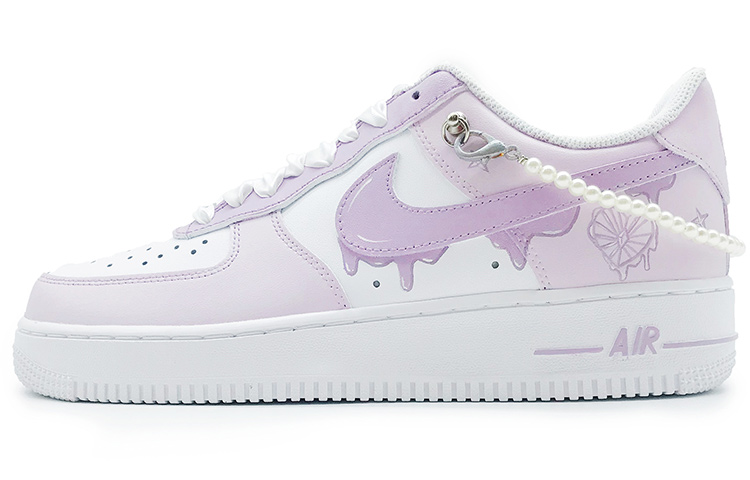 Nike Air Force 1 Anti-Slip And Wear-Resistant Lightweight Low-Top Skateboard Shoes Women's White Purple