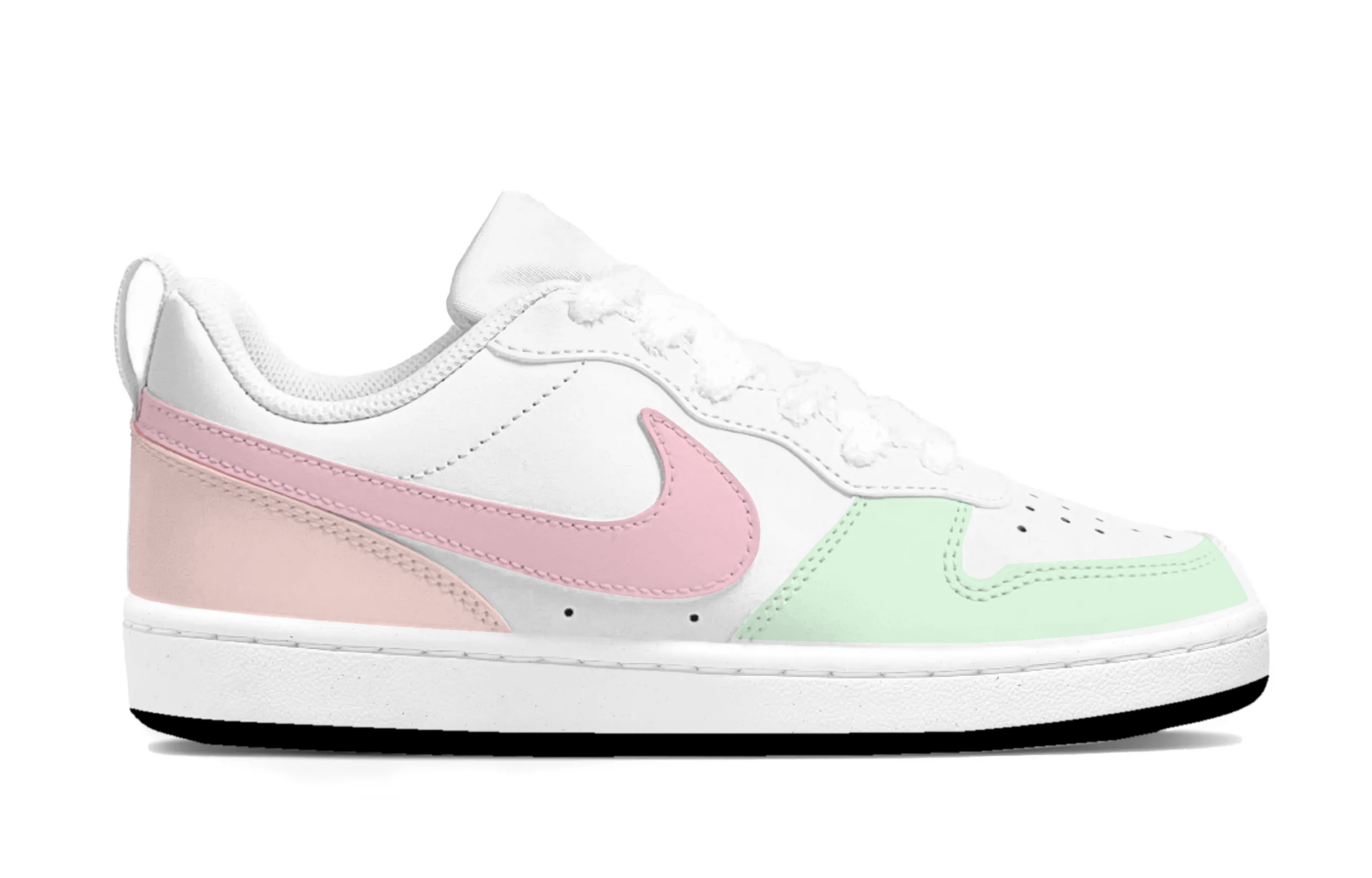 Nike Court Borough Green And Tender First Love Low top Skateboard Shoes Women's Cyan Pink White