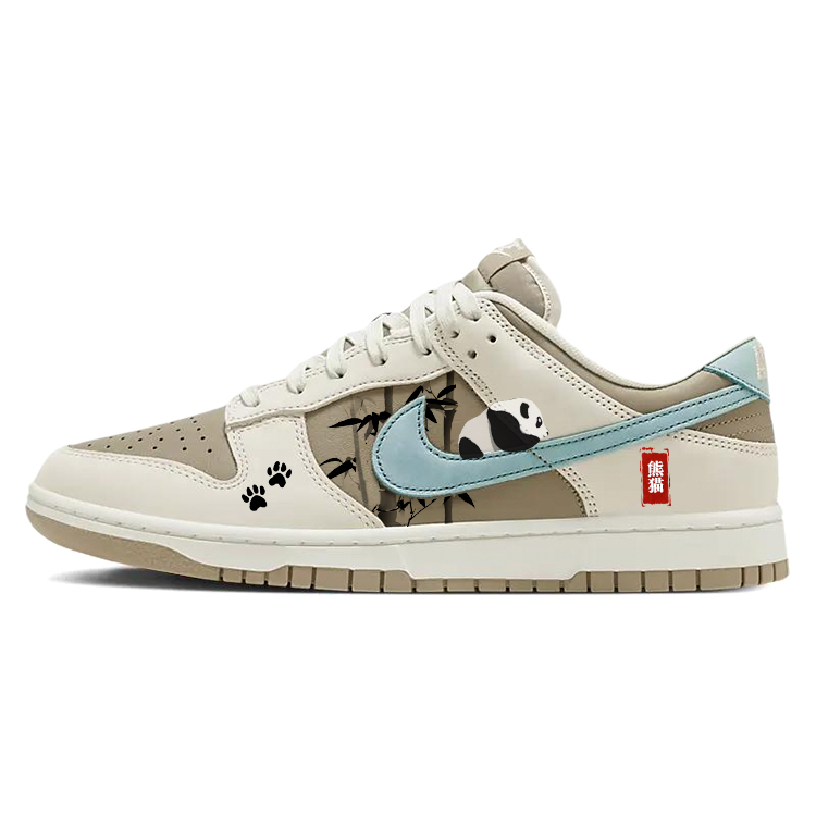 Nike Dunk Anti-Slip Wear-Resistant Low-Top Skateboard Shoes Unisex Beige Brown