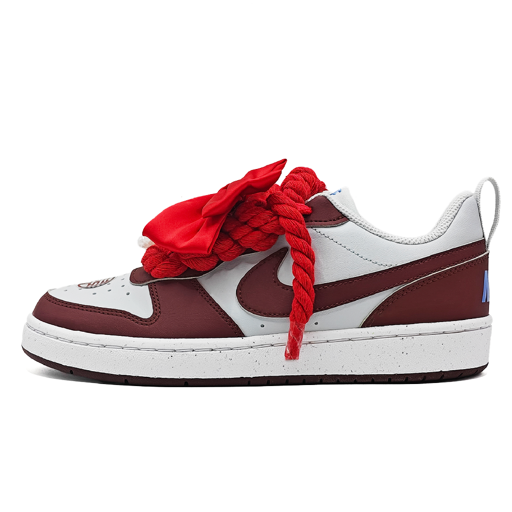 Nike Court Borough2 Abrasion Resistant Low Top Skateboard Shoes Unisex Red