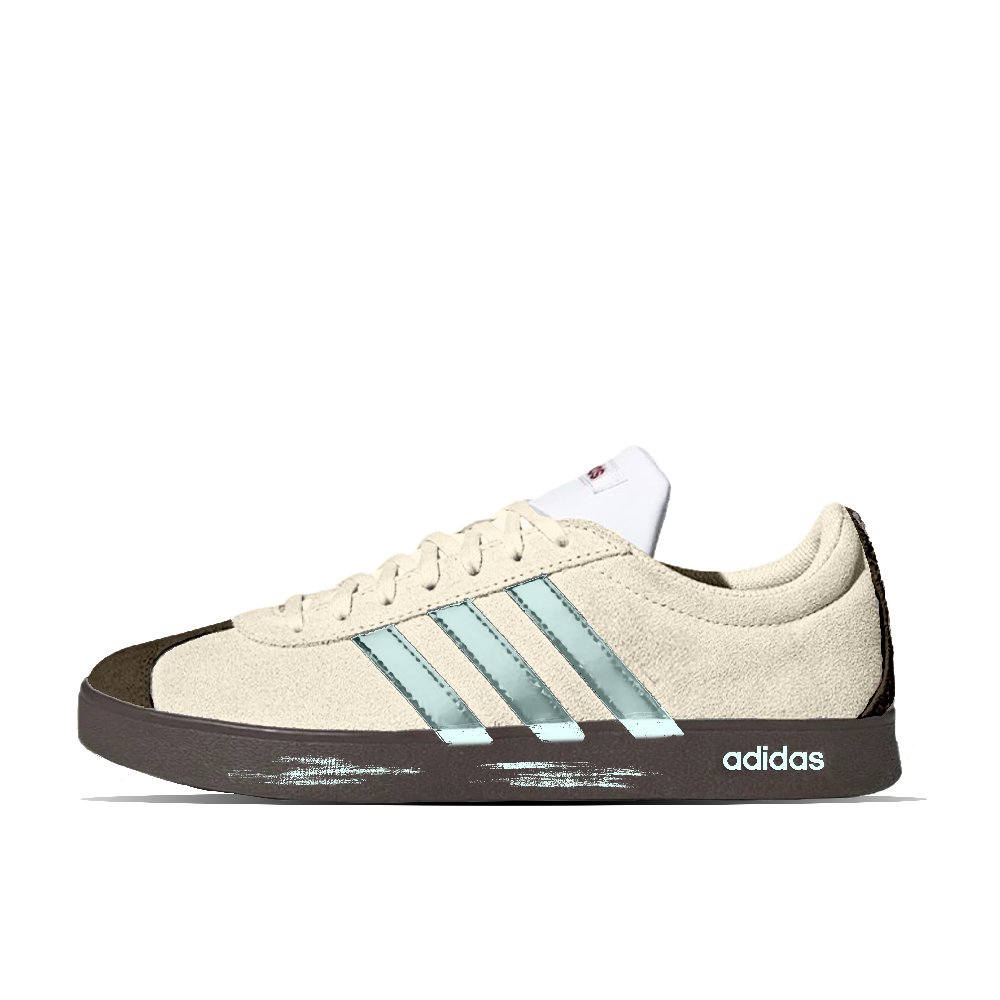 Adidas VL COURT 2.0 Caramel Mist Sea Cushioning Quick Dry Low Top Skateboard Shoes Unisex Yellow Brown