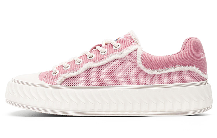 Dickies Low-Top Canvas Shoes Women's White Peach Pink