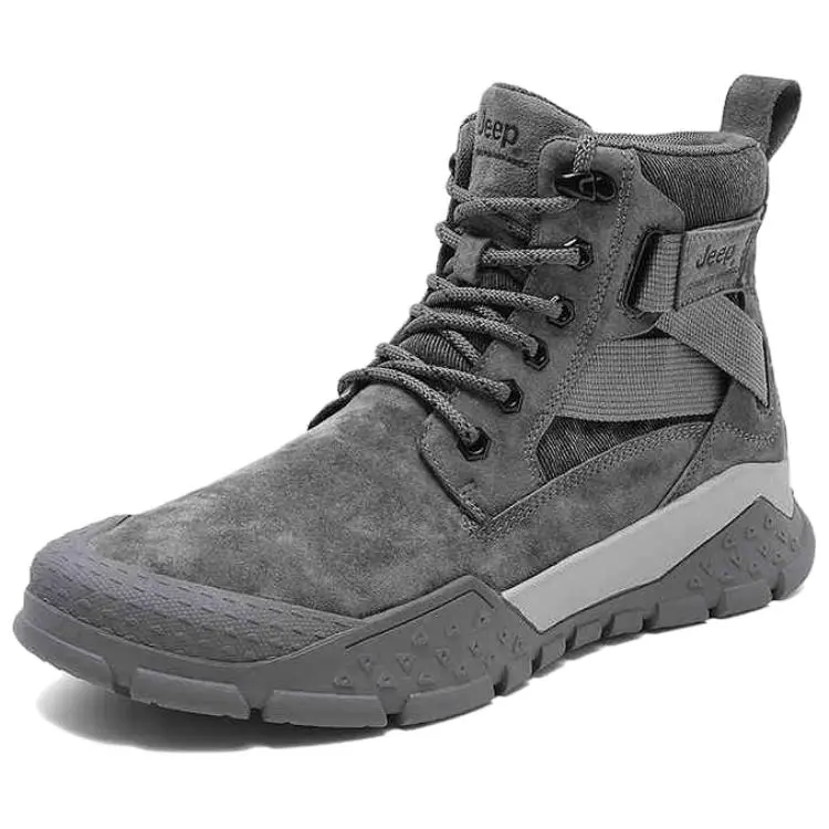 Jeep Abrasion Resistant High top Mountaineering Shoes Men's Gray