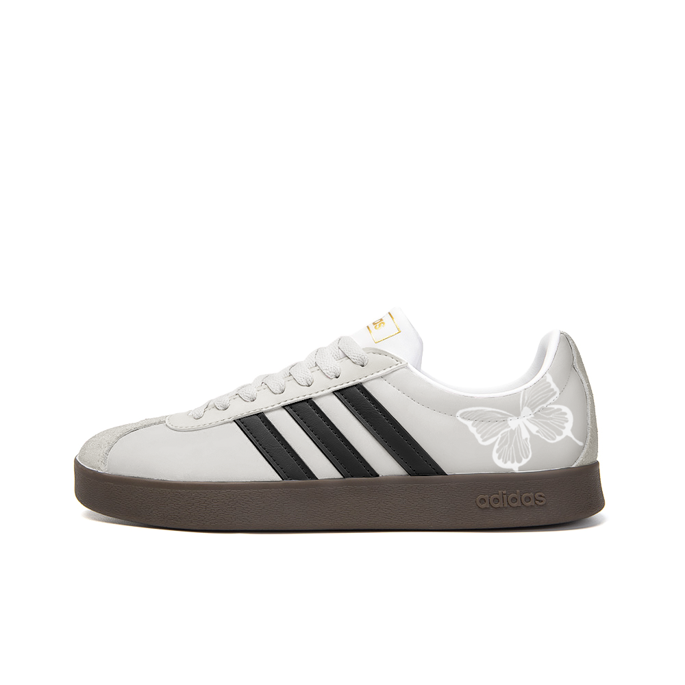 Adidas Neo VL Court 2.0 Anti-Slip Wear-Resistant Low-Top Skateboard Shoes Unisex Gray Black