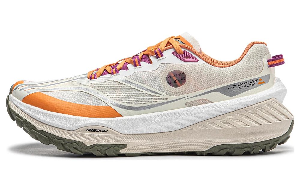LiNing Dilu Abrasion Resistant Rebound Low-Top Running Shoes Women's Ecru