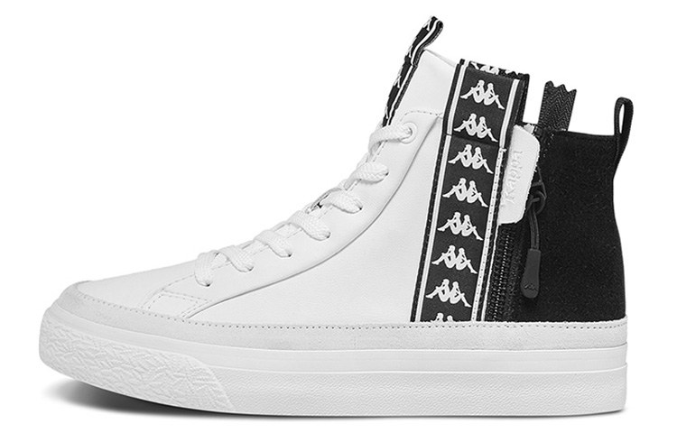 Kappa BANDA Skateboard Shoes Unisex High-Top Black White