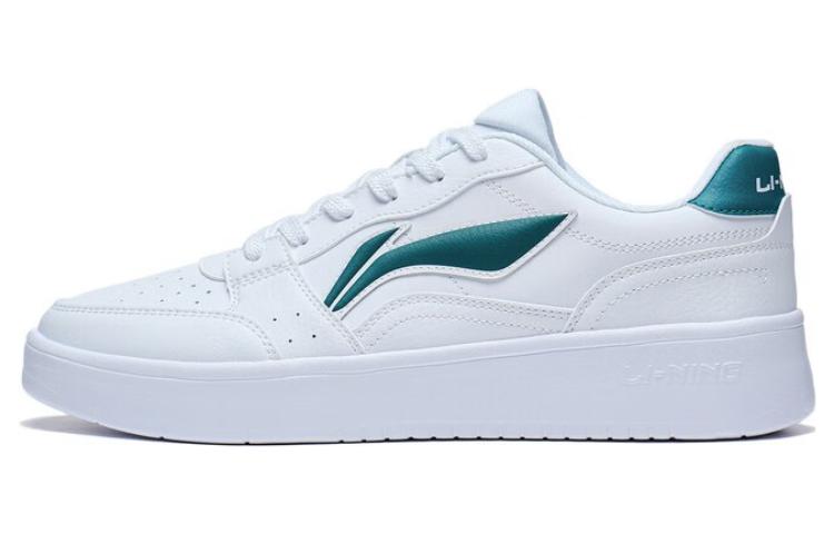 LiNing Acer Truncatum Slip-Resistant Cushioning Wear-Resistant Low-Top Skateboard Shoes Men's White Green