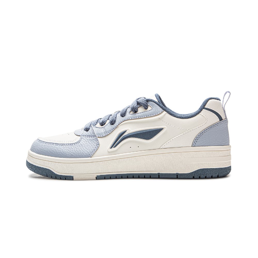 LiNing Tianji Soft Slip Resistant Abrasion Resistant Shock Absorbers Low Top Skateboard Shoes Men's White Blue