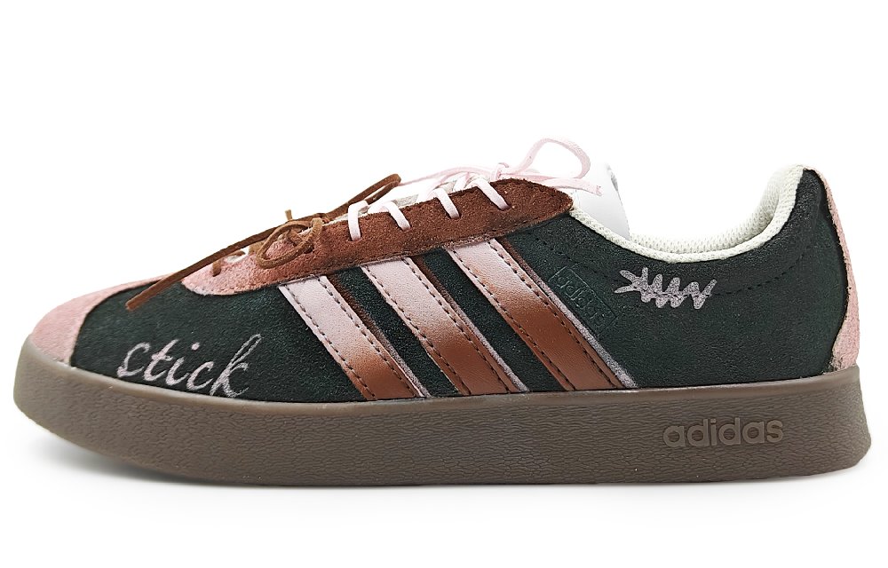 Adidas Neo VL Court 2.0 Abrasion Resistant Low Top Skateboard Shoes Unisex Black Brown