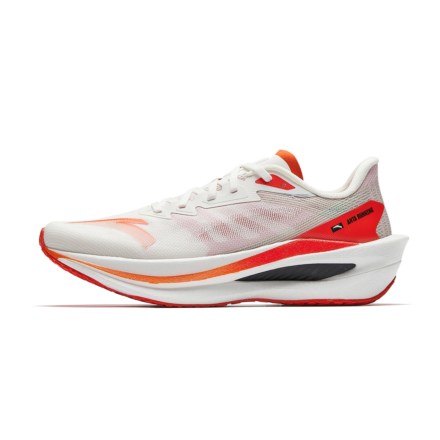ANTA Wind 2 Running Shoes Men's Low top Ivory White/Flame Orange Red/Lingbo Green 6