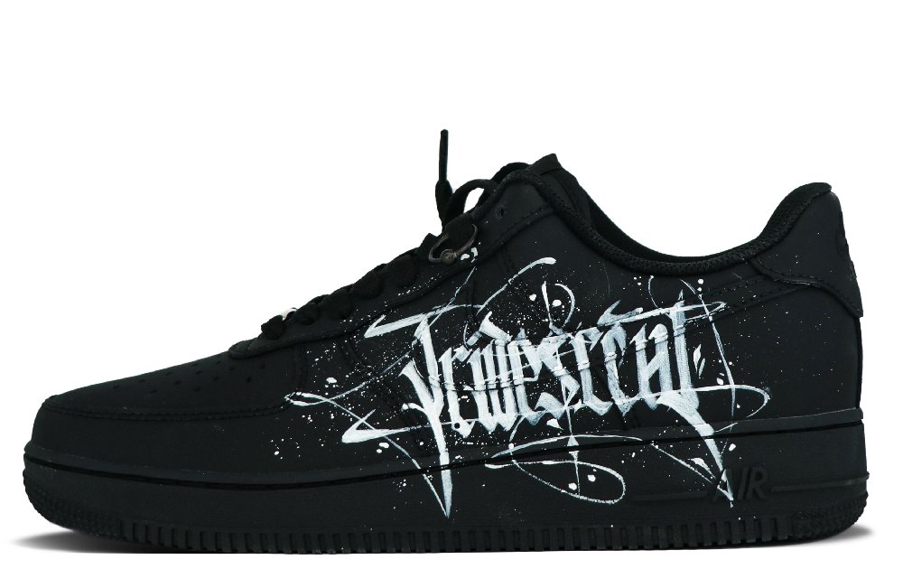 Nike Air Force 1 Coverage Low Top Skateboard Shoes Women's Black White