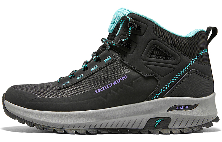 Skechers Cushioning Waterproof Mid Top Outdoor Shoes Women's Black Blue