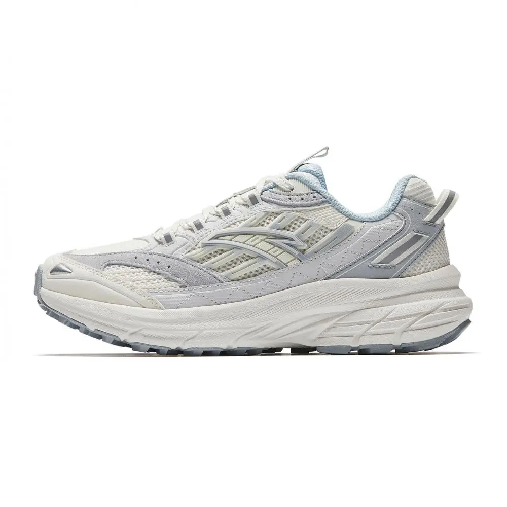 Anta AT957 Abrasion Resistant Breathable Low top Casual Running Shoes Women's Ivory White, Frost Tower Gray