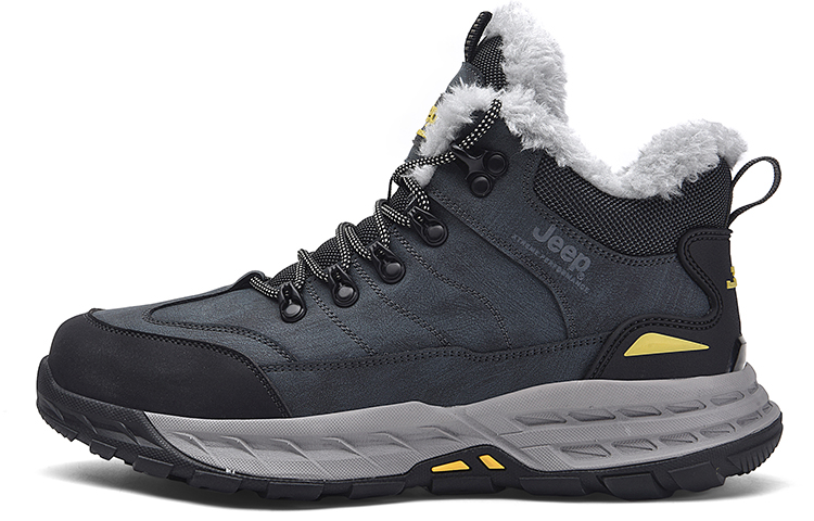 Jeep Fleece Lined Collection Mid Top Outdoor Shoes Men's Black Gray