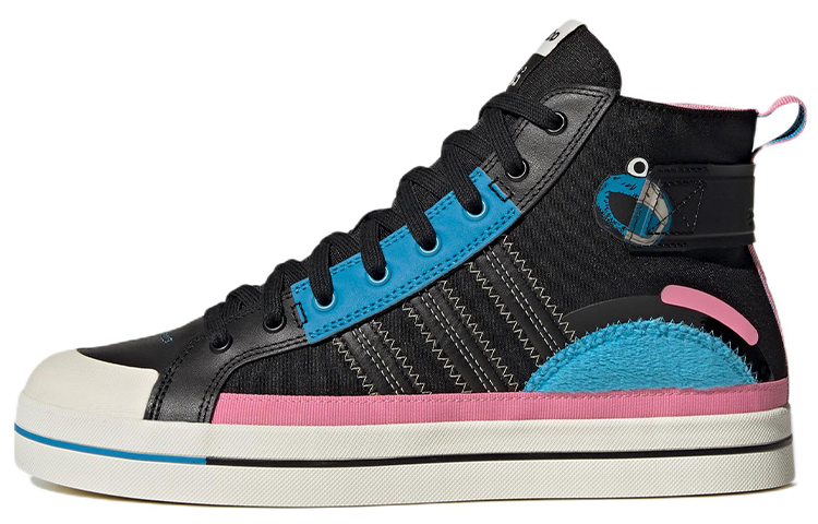 Adidas Neo City Canvas Hi Ssjf X Sesame Street X Jf 'Black Blue Pink'
