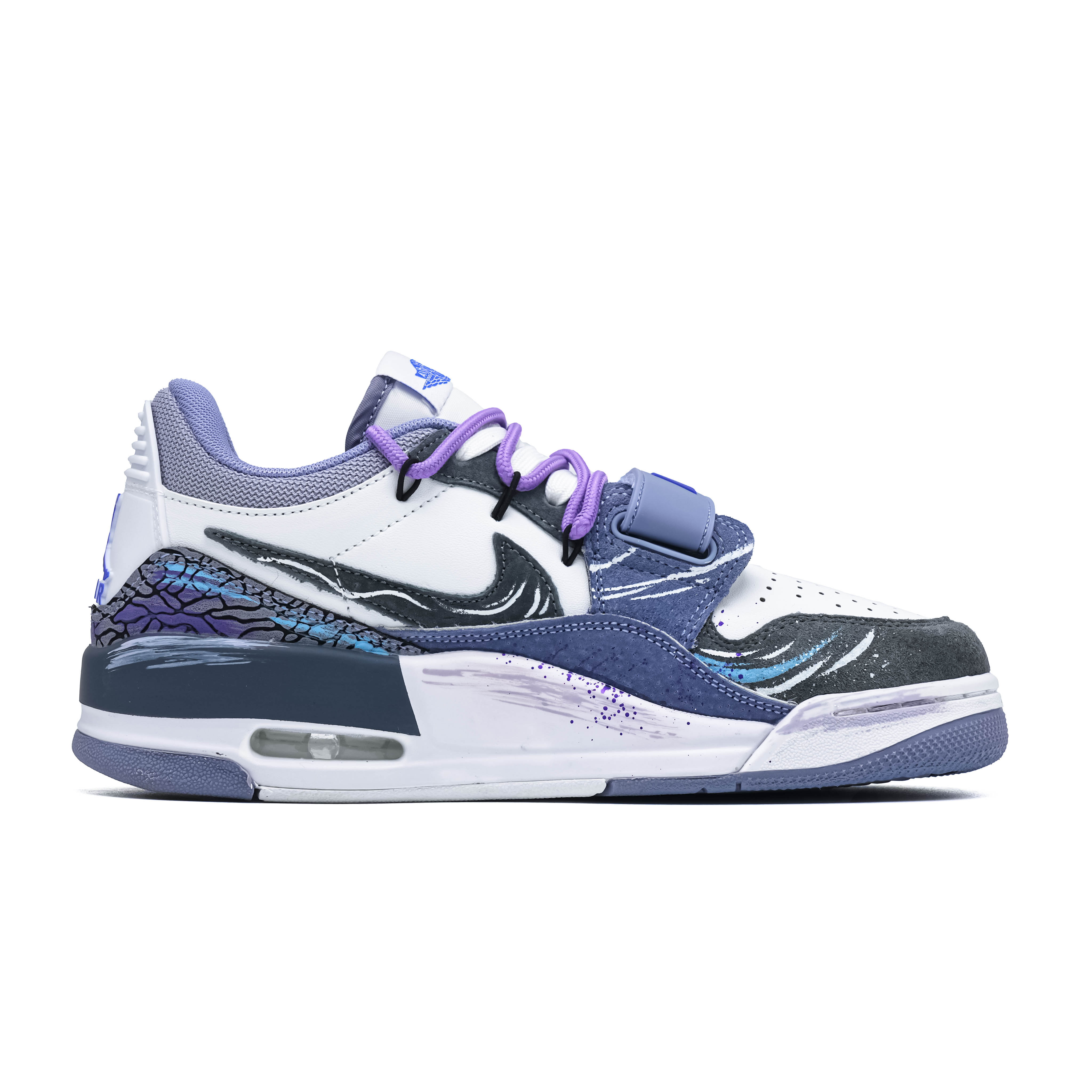 Jordan Legacy 312 Starry Guidance Abrasion Resistant Low Top Vintage Basketball Shoes Men's White Purple